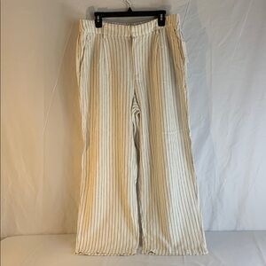 NWT A New Day Striped Wide-Leg Pants 14S Linen